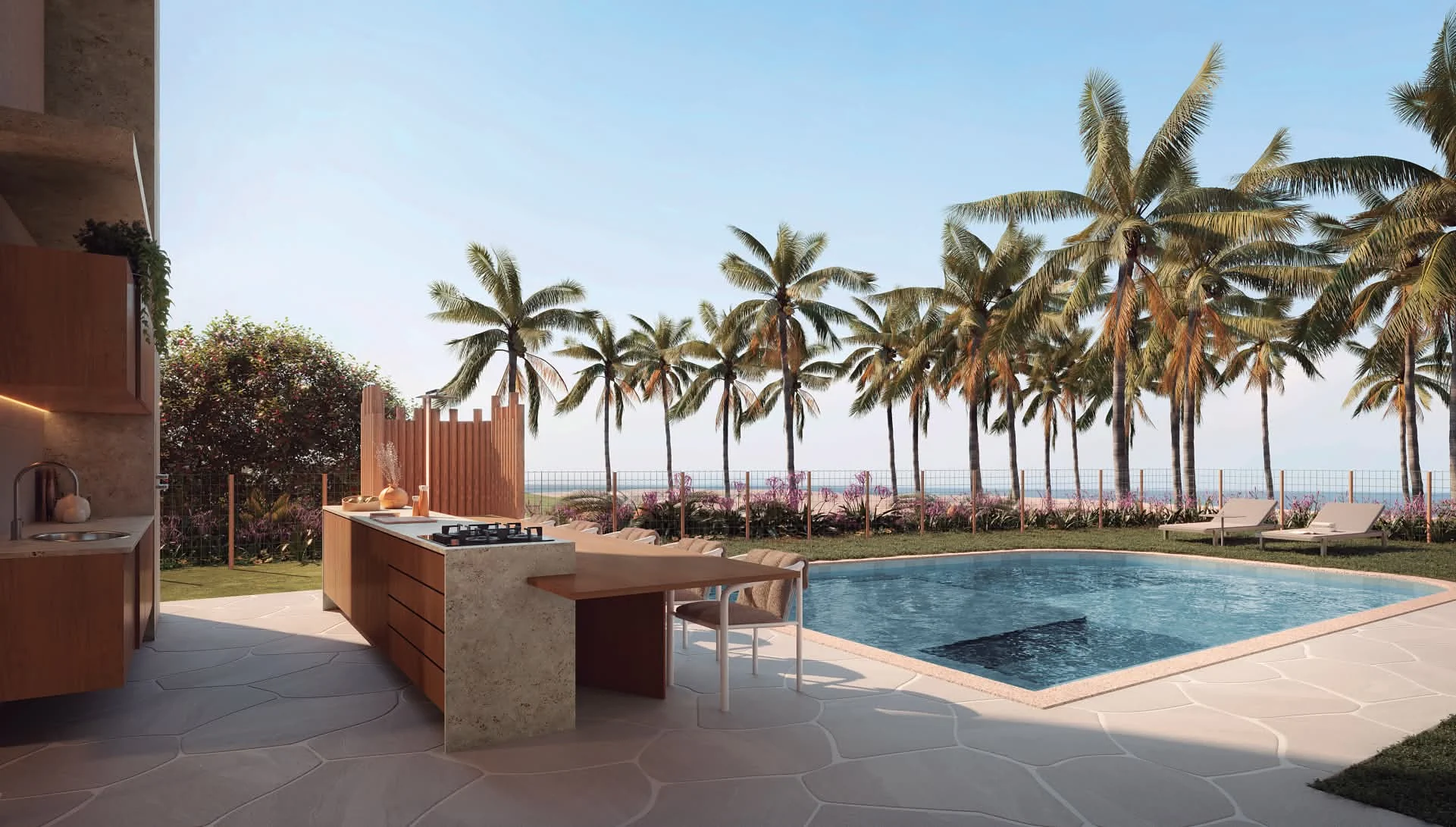 Terraço do garden com piscina privativa